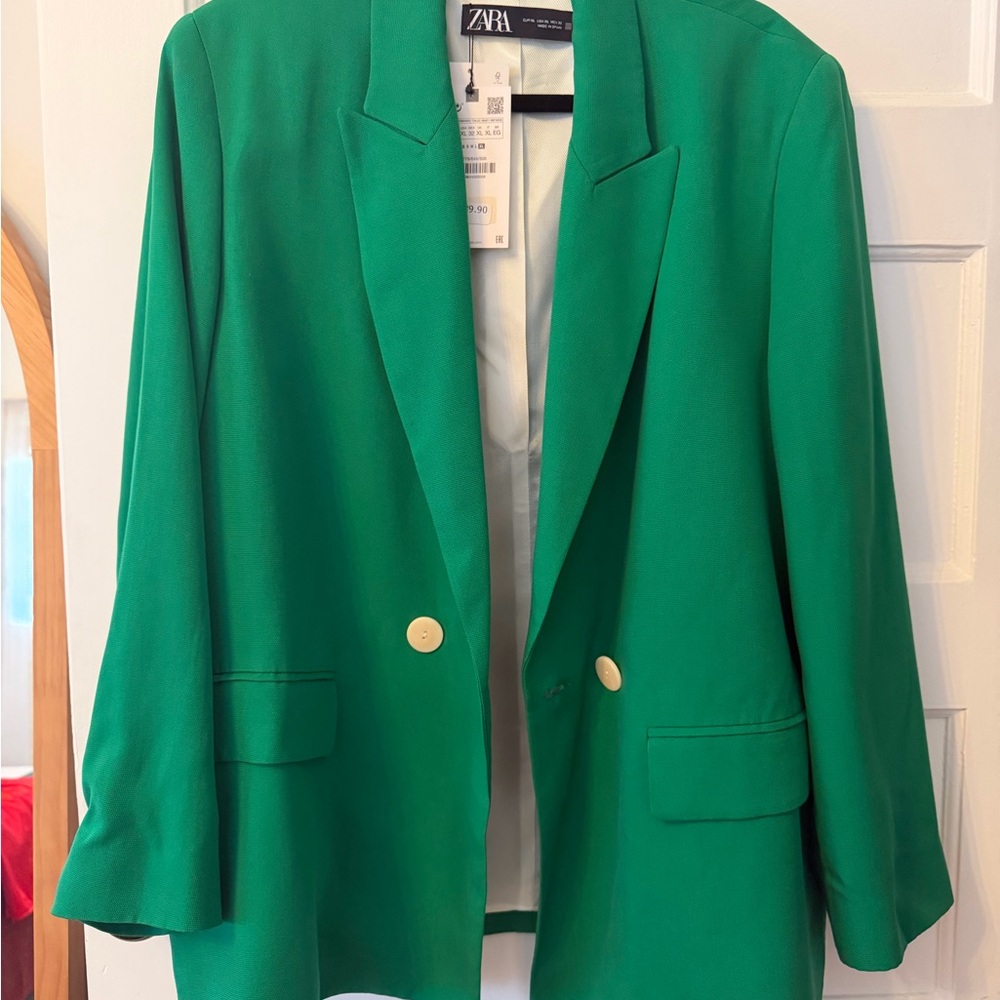 Zara Emerald Green Double-Breasted Blazer & Pants Set - Picture 11 of 14